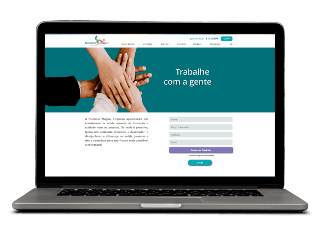 Tela Site Profissional Humana Magna | Desktop