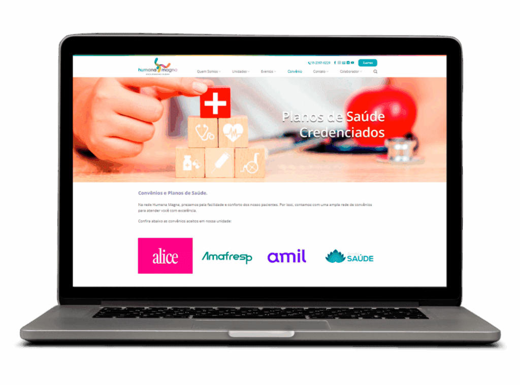 Tela Site Profissional Humana Magna | Desktop