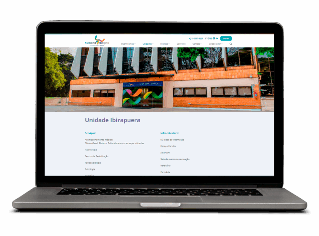 Tela Site Profissional Humana Magna | Desktop