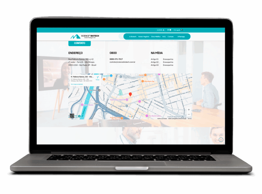 Tela Site Profissional Science Biotech | Desktop