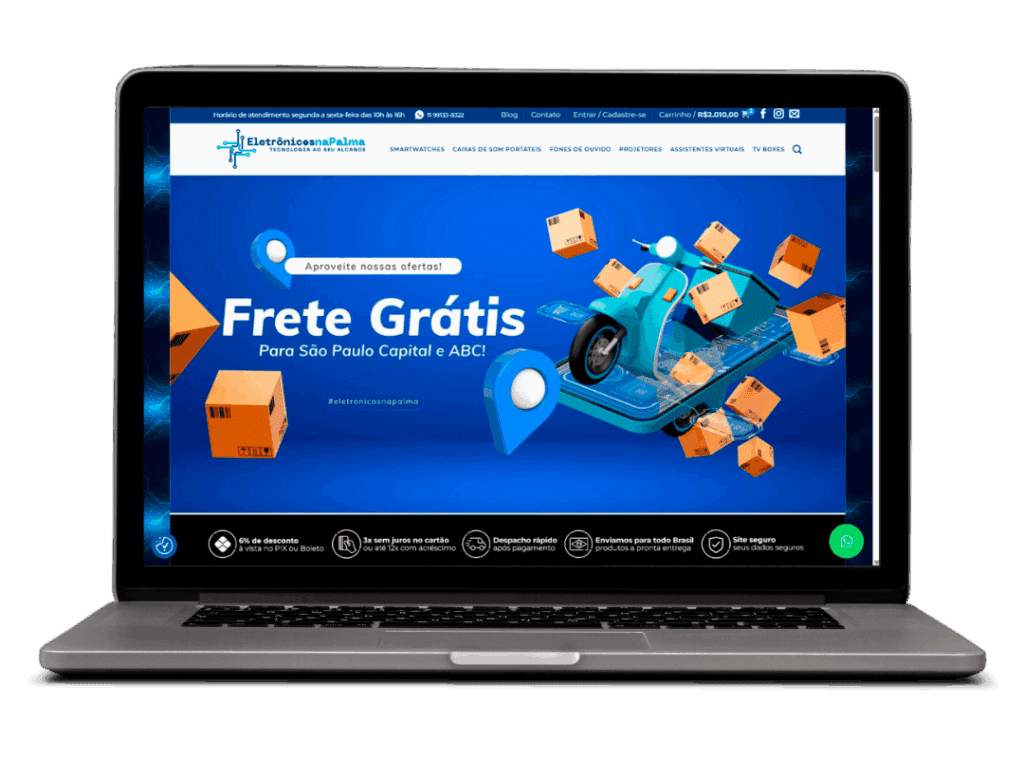 Tela Site Profissional Eletrônicos na Palma | Mobile
