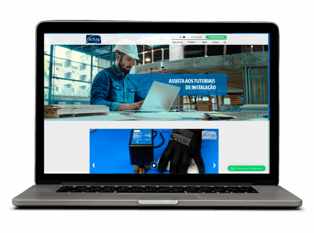 Tela Site Profissional Actua Controls | Desktop